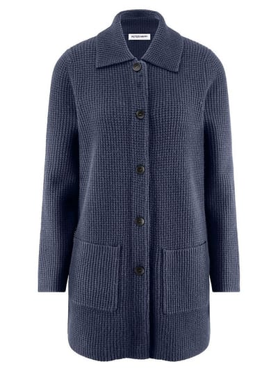 Lang vest in kasjmiermix Van Peter Hahn blauw