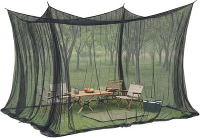SnelShoppen - XXL Klamboe voor Tuin en Camping - Insectenbescherming 3 x 3 x 2,5 m, Licht en Draagbaar Vliegennet voor Terras en Outdoor, 220 Mesh, Vo