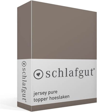 Schlafgut Jersey Pure topper hoeslaken - Tweepersoons - Sand Deep