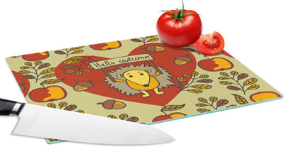 Glazen Snijplank - 28x20 - Egel - Herfst - Seizoenen - Kind - Design - Snijplanken Glas
