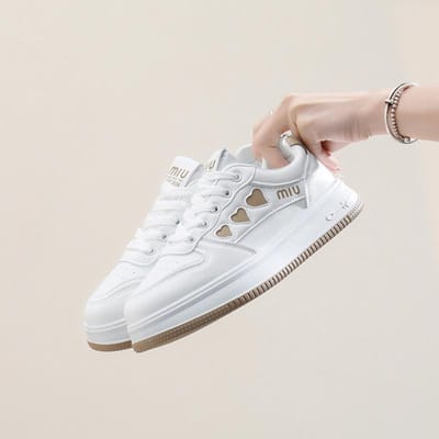 Chaussures blanches pour femmes, nouvelles chaussures d'automne pour étudiantes, chaussures décontractées et tendance à semelle épaisse 40 white
