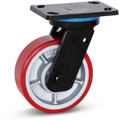 PU extra zwaarlast zwenkwiel met topplaat - 150mm - 1000kg