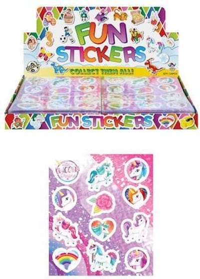 120 Stuks - Fun Stickers - Model: Unicorn - Eenhoorn - Uitdeelcadeautjes - Sticker Unicorns - Uitdeel Traktatie voor kinderen