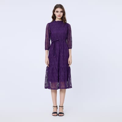 Fit-and-flare kanten jurk
