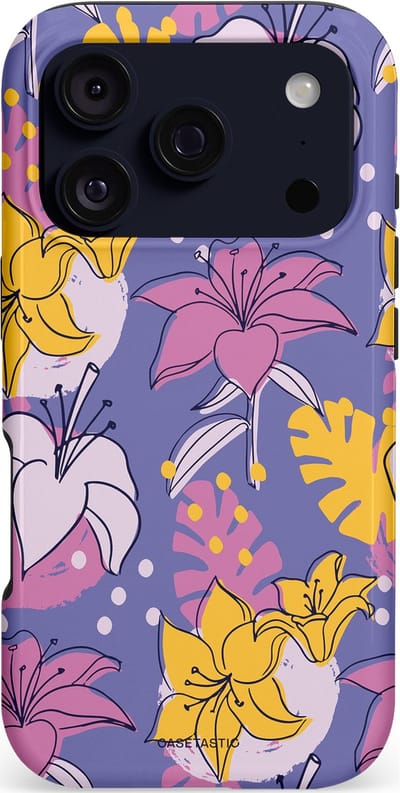 Casetastic hoesje geschikt voor Apple iPhone 17 Pro - MagSafe - Dubbellaagse bescherming - Lichtjesbloei - Fashion Case - Lavendel Goud Lichtgrijs