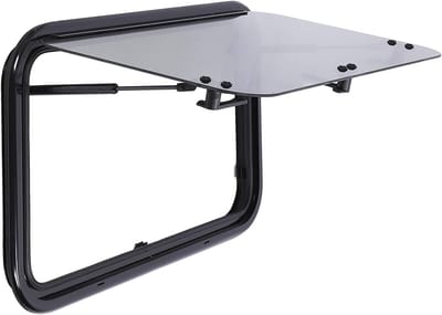 RV raam - Camper raam - Reizen met camper - Gehard glas - 28x16 inch - Zwart