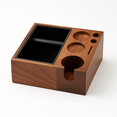 Adore Maison Barista Knockbox / Tamper Station – Organizer voor Espresso Tamper, Verdeler, Schoonmaakborstel en Accessoires - Inclusief knockbox