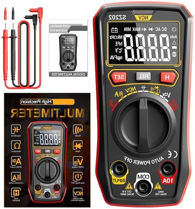 Digitale Multimeter - Voltmeter Tester - Elektrische Diagnostiek - Automatisch Bereik - 4000 Tellingen - Rood