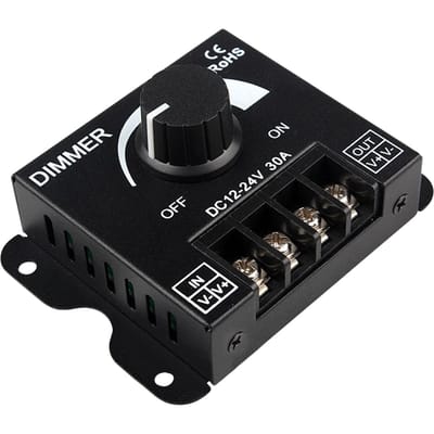 12-24V 30A LED-lichtdimmer Traploos dimmen PWM-dimmerschakelaar Knop Handmatige helderheidsregelaar zwart