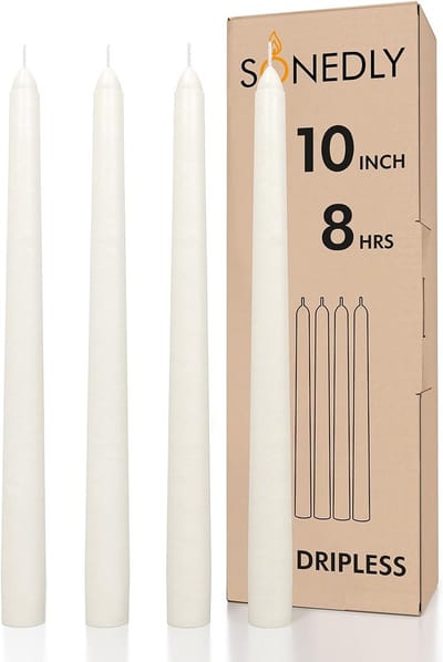 4 Stuks Dunne Kaarsen 25 cm - Geurloos Geschikt voor Diner en Decoratie