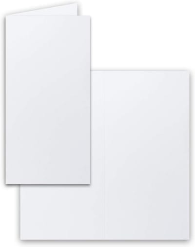 100x Blanco Vouwkaarten DIN Lang - Kristalwit - Dubbel Kaart - 10,5 x 21 cm voor Groeten en Uitnodigingen