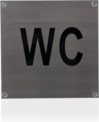 Toiletbordje RVS 'WC' vierkant
