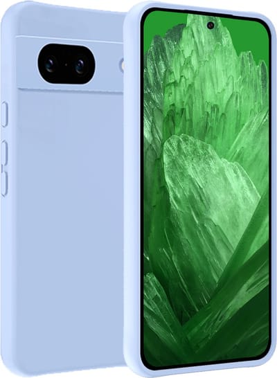Hoesje Geschikt voor Google Pixel 8a - Sterk & Shockproof - Hoes Cover - Siliconen Case - Lichtblauw