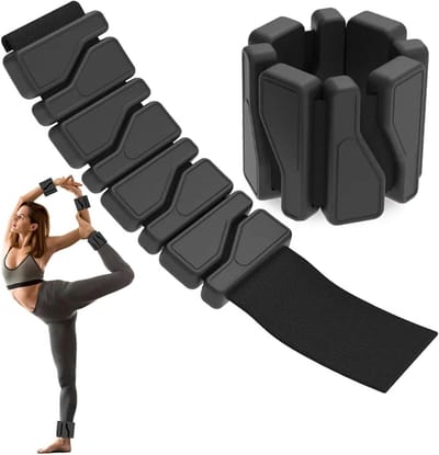 Enkel- en Polsgewichten - Krachttraining Gewichten - Fitness Versterken - Verstelbare Siliconen Band - 2 stuks - Zwart