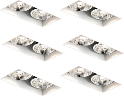 QAZQA oneon 70 - Moderne Inbouwspot - 6 stuks - L 23 cm - Wit - Woonkamer | Slaapkamer | Keuken