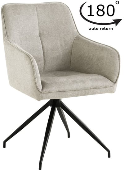 ExitoDesign ASTER - Bureaustoel - Beige Stof - Zwart Metalen Frame