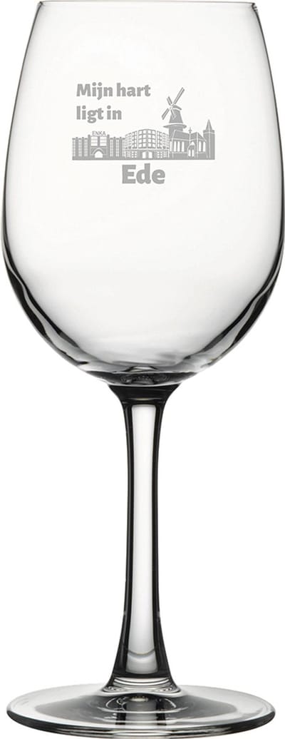 Gegraveerde witte wijnglas 36cl Ede
