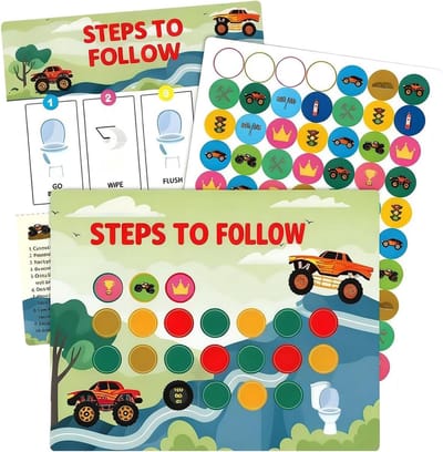 Potjestraining Diagram - Beloningssysteem Stickers - Kinderen Zindelijk - Visuele Motivatie Hulp - 8.5x11 Inch Vellen - Meerkleurig