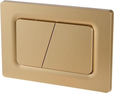 Bedieningsplaat WC-reservoir - Spoelplaat Toilet - Dubbele Spoeling - Vervangbaar Veermechanisme - 24.6x16.4 cm - Mat Goud