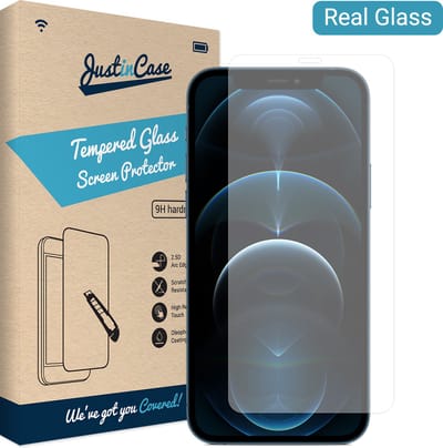 Just in Case screenprotector geschikt voor iPhone 12 / 12 Pro - Screenprotector Gehard Glas