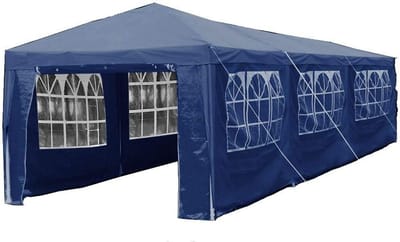 Partytent met zijpanelen - Feesttent Gazebo - Buitenfeesten organiseren - Waterdichte PE luifel - 3 x 9 meter - Blauw