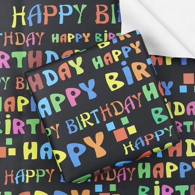 SolidChoice - Verjaardagscadeau Papier - Kleurrijk Geschenkpapier - 4 Vellen 50x70cm - Geschikt voor Kinderen en Volwassenen - Perfect voor Feesten