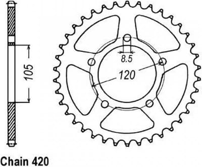 Couronne de transmission Sifam pour Moto Aprilia 50 Rx Racing - Enduro 2004 à 2005 Neuf