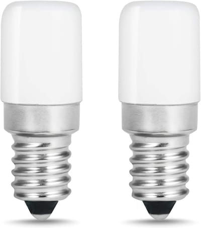 Mmgoqqt 2 Stuks - LED Koelkastlamp - E14 Fitting - 1.5W 220V 6500K Koud Wit Glazen Kap
