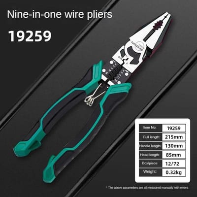 Pince diagonale universelle multifonctionnelle Pince à bec effilé Outils de quincaillerie Coupe-fils universels Ensemble de pinces à fil pour électricien black