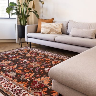 Vintage Vloerkleed Funda Creme/Oranje - 160 x 230 cm - (M)