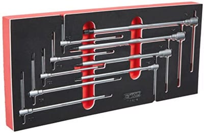 Torx-sleutelmodule met handvat - maat 1/3 - 9 stuks
