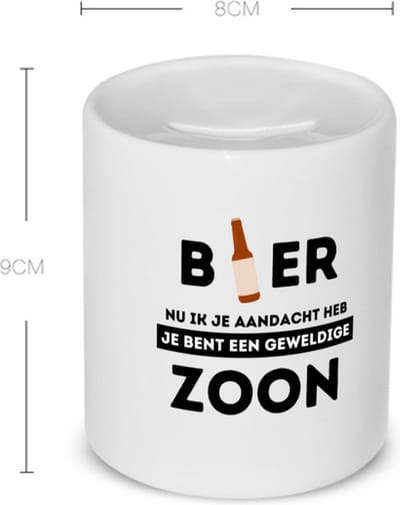 Akyol - bier, nu ik je aandacht heb je bent een geweldige zoon Spaarpot - Zoon - de beste zoon - verjaardagscadeau - verjaardag - cadeau - cadeautje voor zoon - zoon artikelen - kado - geschenk - gift - 350 ML inhoud