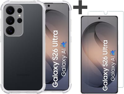 Hoesje met Screenprotector Geschikt voor Samsung Galaxy S26 Ultra Hoesje Siliconen Shockproof Case - Arara Backcover- Transparant