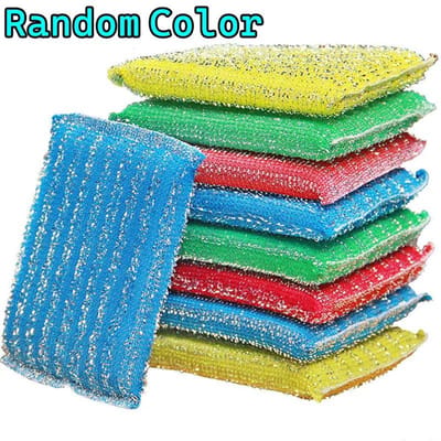 Lot de 10 ou 50 éponges en fil d'acier antiadhésives, brosse à huile, chiffon de nettoyage double face, torchon de cuisine, tampon à récurer, outil de nettoyage 20pcs yellow