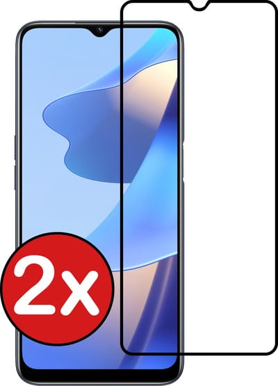 Screenprotector - 2 Stuks - Geschikt voor OPPO A16 - Full Cover - Beschermglas - Gehard Glas - Tempered Glass - Screen Protector