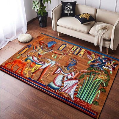 15 Maten Oud Egypte God Muurkunst Tapijt Vloerkleed voor Woonkamer Slaapkamer Vloerkleed Wasbare Vloermatten Huishoudelijk Gebiedsmat Home Decor 40x60cm (16x24in)