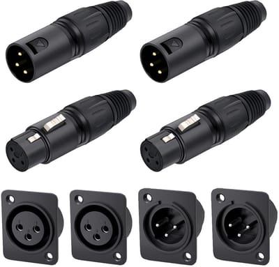 Dailygoody - XLR Microfoon Connector Set - 2 Paar 3-Pin Male & Female Audioplug voor Mixer en Speaker