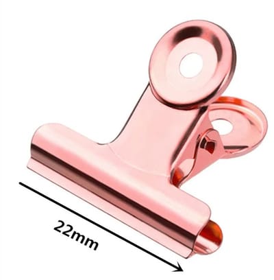 WiseGoods Premium Bulldog Clips 22MM - Set Van 20 Stuks Papierklemmen - Klem - Klemmen - Bulldog Clip - Kantoor & Thuis - Rose