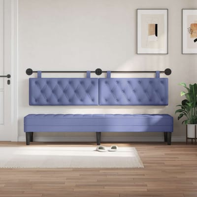 vidaXL - Hangend - hoofdbord - Jeans - Blauw - Stof