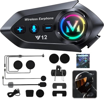 Motorhelm Intercom - Motor Communicatie - Twee Weg - Bluetooth 5.4 - 500 Meter - Zwart