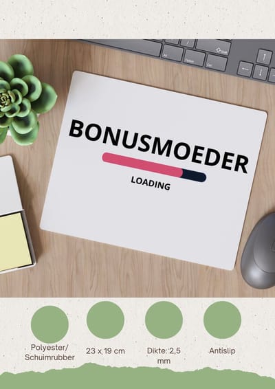Akyol - bonusmoeder loading Muismat - Mama - ochtendkoffie laden - moeder cadeautjes - moederdag - verjaardagscadeau - verjaardag - cadeau - geschenk - kado - gift - moeder artikelen - 23 bij 19 cm