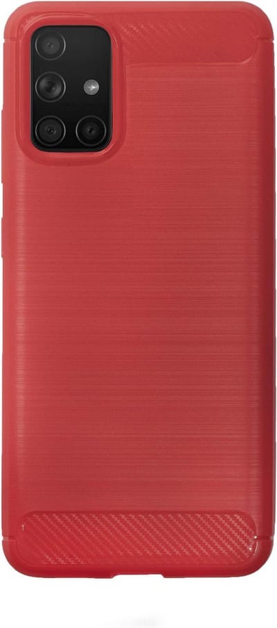 BMAX Carbon soft case hoesje geschikt voor Samsung Galaxy A71 / Soft cover / Telefoonhoesje / Beschermhoesje / Telefoonbescherming - Rood