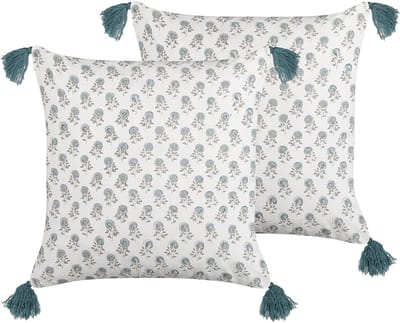 CORNUS - Sierkussen set van 2 - Wit - 45 x 45 cm - Katoen