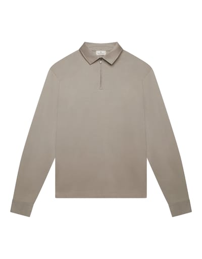 Valenza Supima Polo Zip Collar L/s Polos Taupe 1172