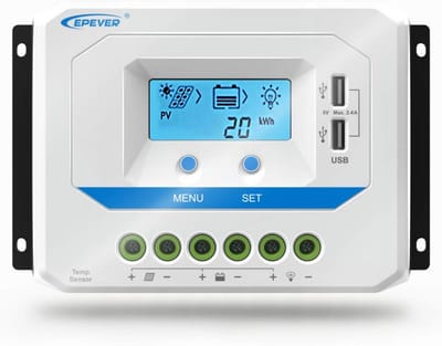 Solar Laadregelaar - Zonnepaneel Controller - Accu Beschermen - 3-Stage PWM Laden - 30A 48V - Grijs