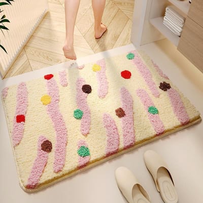Badkamervloermat Sterk Absorberend Zachte Voetmat Huishoudelijke Badkamer Absorberend Vuil Imitatie Kasjmier Antislipmat 40 * 60cm beige