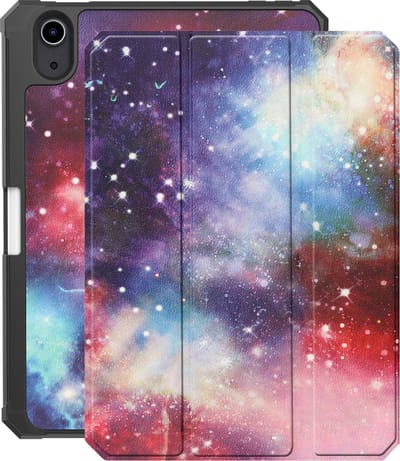Hoes - Geschikt voor Apple iPad Mini 7 (2024) - 8.3 inch - 7e Generatie - Dun & Stevig - Trifold Bookcase - Hard Cover Case - Met Uitsparing Geschikt voor Apple Pencil - Hardcover Book - Tablet Hoesje - Galaxy