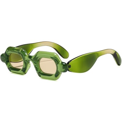 Dernières Lunettes de Soleil Carrées à Bulles Rétro Punk Dégradé pour Femmes Style Millénaire Unique Deux Couleurs Monture Épaisse Tendance Extérieure Protection Solaire UV Homme 400 as  picture