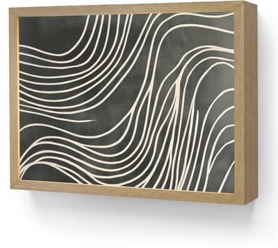 Wandlamp 40x30 cm - Oplaadbaar - Lijnen - Patroon - Abstract - Wit - Wandlampen binnen woonkamer - Slaapkamer lamp - Decoratieve nachtlamp - Vloerlamp draadloos