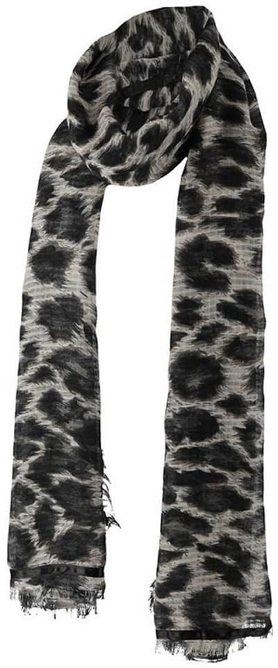 Verkleed Sjaal Leopard - grijs - 200 x 100 cm - luipaardprint/panterprint - foute panter party